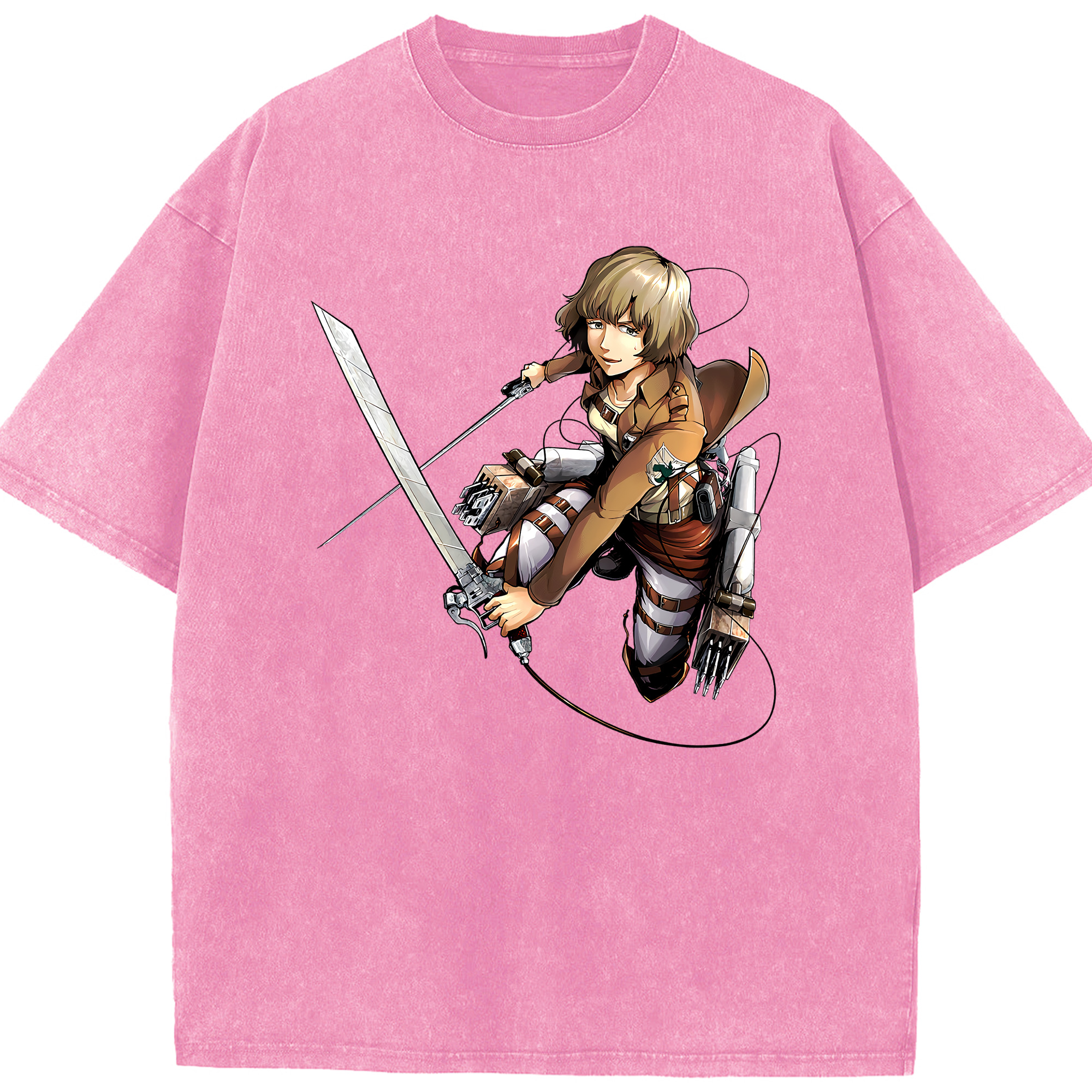 （画像用） 進撃の巨人 ヒツチ Attack on Titan Hitch 綿100% ヴィンテージ風 半袖Tシャツ（フロントプリント）